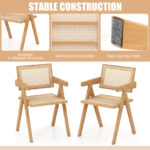 Mid-Century Rattan Accent Chairs with Bamboo Frame Natural (Set of 2) 14 Mid-Century Rattan Accent Chairs with Bamboo Frame Natural (Set of 2)