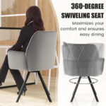 Velvet Swivel Accent Arm Chairs with Metal Legs Gray (Set of 2) 13 Velvet Swivel Accent Arm Chairs with Metal Legs Gray (Set of 2)