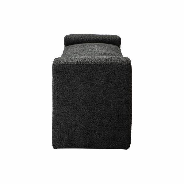 Severin Black Modern Chenille Upholstered Bench 2