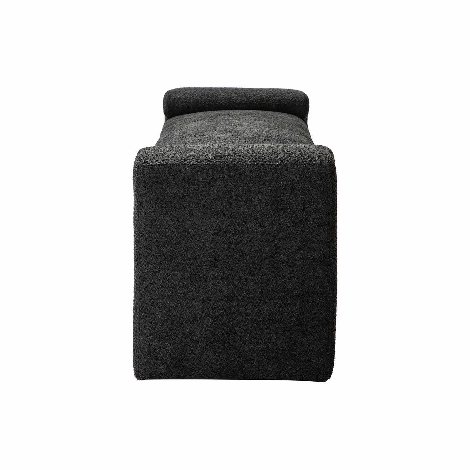 Severin Black Modern Chenille Upholstered Bench 3 Severin Black Modern Chenille Upholstered Bench - Image 3