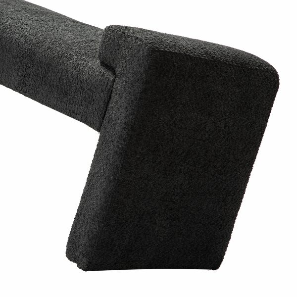 Severin Black Modern Chenille Upholstered Bench 4
