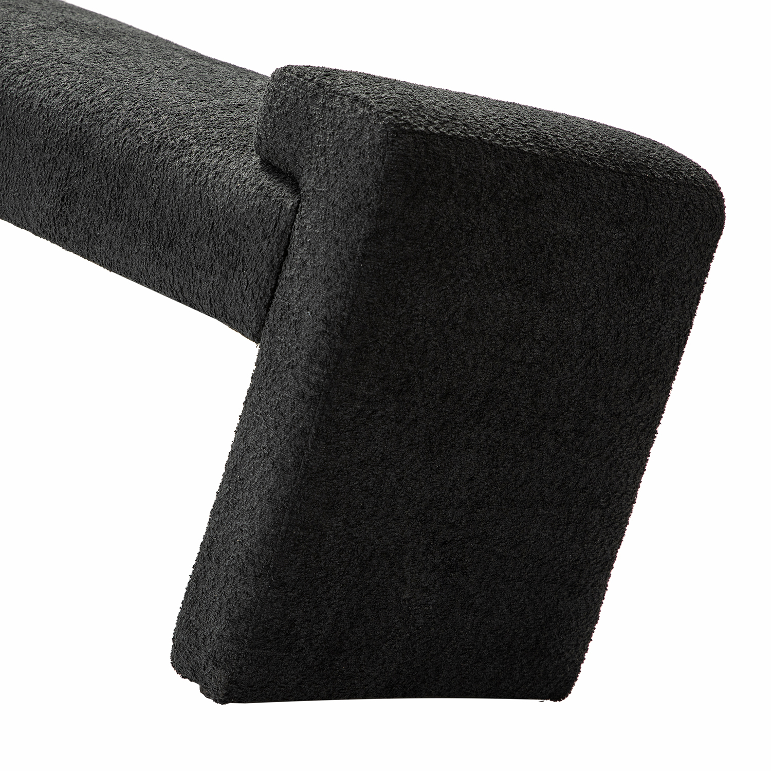 Severin Black Modern Chenille Upholstered Bench 5 Severin Black Modern Chenille Upholstered Bench - Image 5