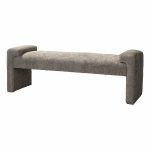 Severin Grey Chenille Modern Upholstered Bauhaus Bench 7 Severin Grey Chenille Modern Upholstered Bauhaus Bench