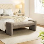 Severin Grey Chenille Modern Upholstered Bauhaus Bench 6 Severin Grey Chenille Modern Upholstered Bauhaus Bench