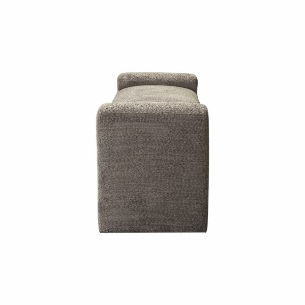 Severin Grey Chenille Modern Upholstered Bauhaus Bench 2