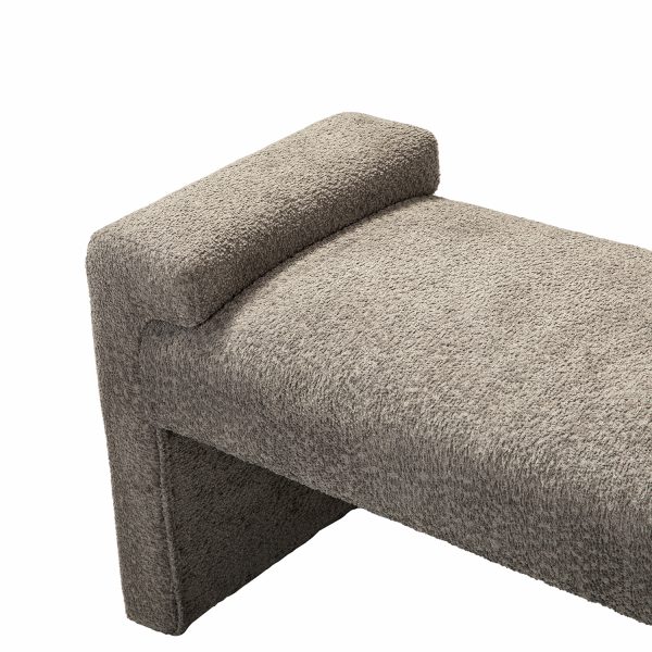 Severin Grey Chenille Modern Upholstered Bauhaus Bench 3