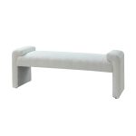 Severin Ivory Chenille Modern Upholstered Bench 7 Severin Ivory Chenille Modern Upholstered Bench