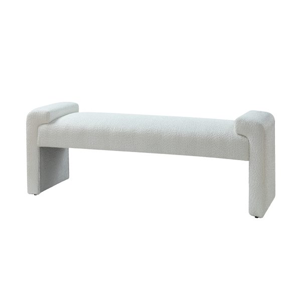 Severin Ivory Chenille Modern Upholstered Bench 1