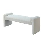 Severin Ivory Chenille Modern Upholstered Bench 8 Severin Ivory Chenille Modern Upholstered Bench