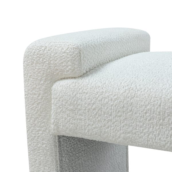 Severin Ivory Chenille Modern Upholstered Bench 3
