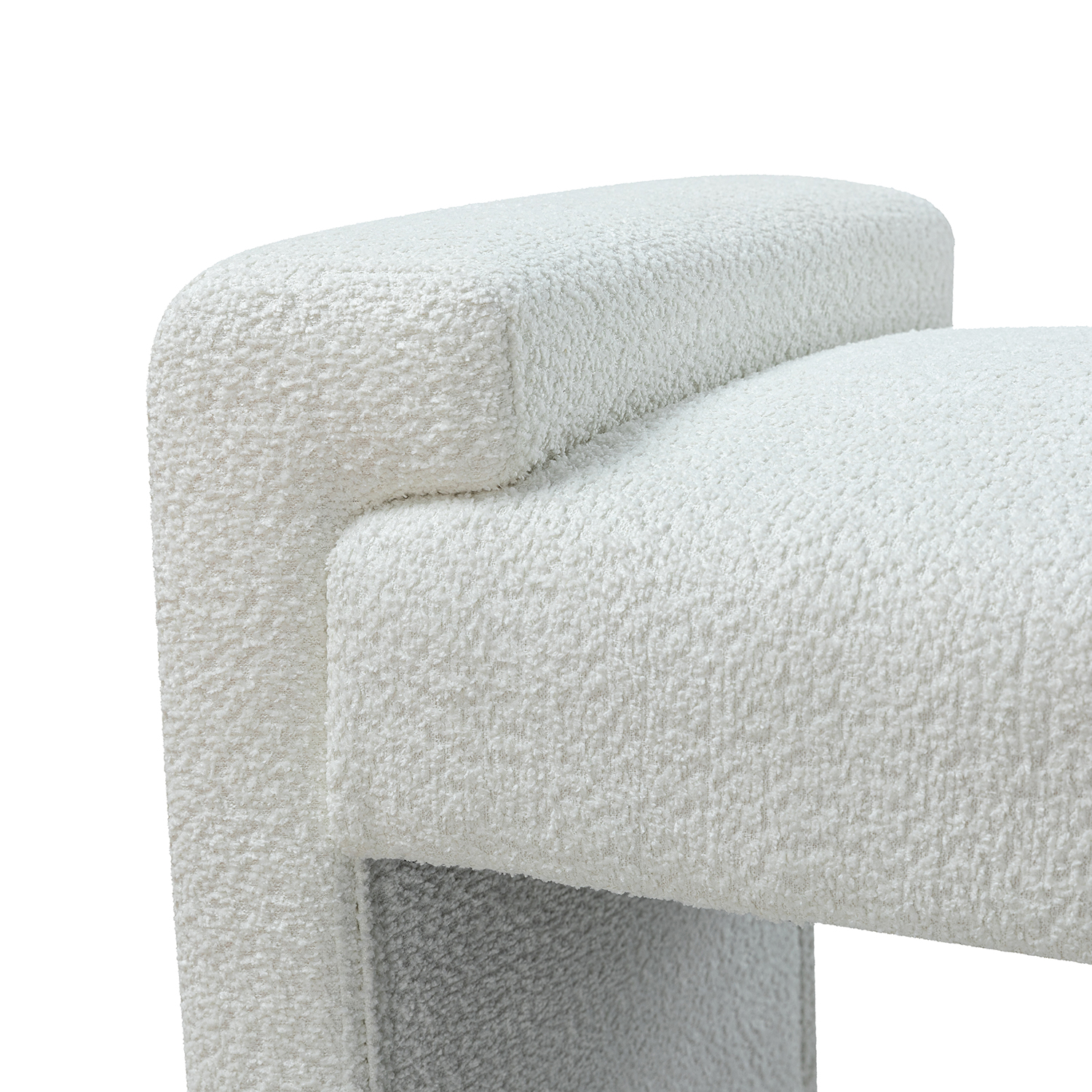Severin Ivory Chenille Modern Upholstered Bench 4 Severin Ivory Chenille Modern Upholstered Bench - Image 4