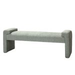 Severin Sage Chenille Modern Upholstered Bauhaus Bench 7 Severin Sage Chenille Modern Upholstered Bauhaus Bench