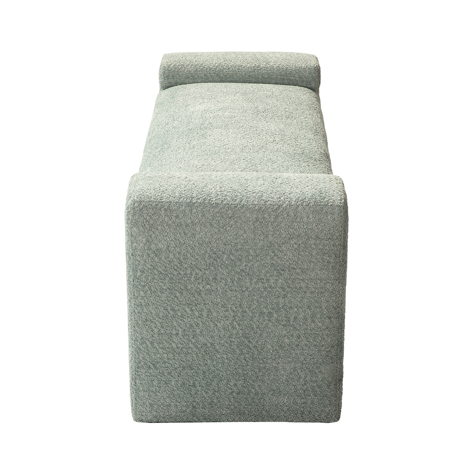Severin Sage Chenille Modern Upholstered Bauhaus Bench 3 Severin Sage Chenille Modern Upholstered Bauhaus Bench - Image 3