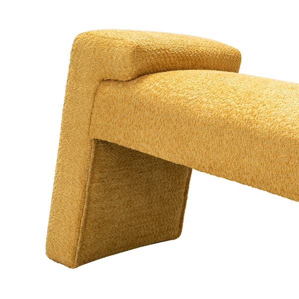 Severin Yellow Chenille Modern Upholstered Bauhaus Bench 3