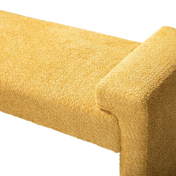 Severin Yellow Chenille Modern Upholstered Bauhaus Bench 4