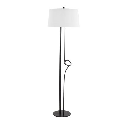Shadow Black Steel Asymmetrical Contemporary Floor Lamp