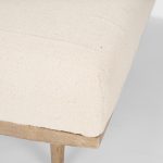 Shae Brown Wood w/ Oatmeal Fabric Ottoman