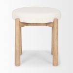 Shaiden Brown Wood w/ Cream Fabric Stool