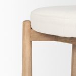 Shaiden Brown Wood w/ Cream Fabric Stool