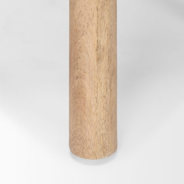 Shaiden Brown Wood w Cream Fabric Stool 8