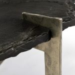 Shale 37" Irregular Live-Edge Black Slate w/Flat Iron Base Coffee Table