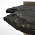 Shale 37" Irregular Live-Edge Black Slate w/Flat Iron Base Coffee Table