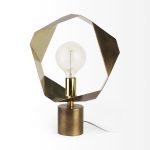 Shamir 15L x 15W Gold Geometric Metal Table Lamp
