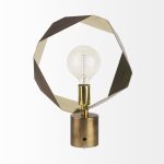 Shamir 15L x 15W Gold Geometric Metal Table Lamp