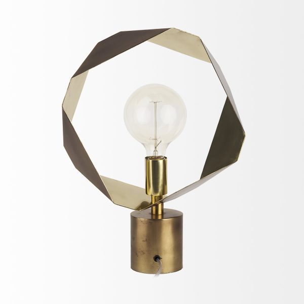 Shamir 15L x 15W Gold Geometric Metal Table Lamp 7