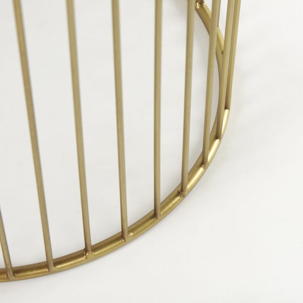 Shani Set of 2 Round Gold Metal w Glass Accent Tables 9