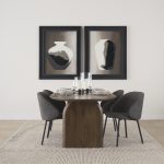 Shannon Dining Chair w/ Gray Fabric & Matte Black Metal