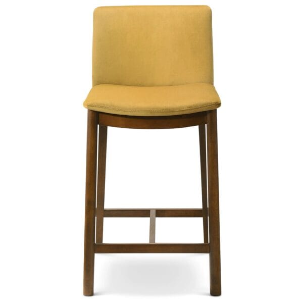 Black Velvet Mid-Century Full-Back Counter Stool