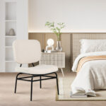 Sherpa Upholstered Accent Chair with Ergonomic Design and Stability