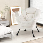 Sherpa Upholstered Accent Chair with Head Pillow and Side Pocket 9 Sherpa Upholstered Accent Chair with Head Pillow and Side Pocket