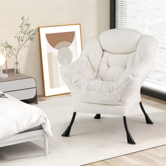 Sherpa Upholstered Accent Chair with Head Pillow and Side Pocket 2 Sherpa Upholstered Accent Chair with Head Pillow and Side Pocket - Image 2