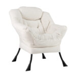 Sherpa Upholstered Accent Chair with Head Pillow and Side Pocket 10 Sherpa Upholstered Accent Chair with Head Pillow and Side Pocket
