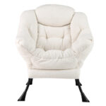 Sherpa Upholstered Accent Chair with Head Pillow and Side Pocket 11 Sherpa Upholstered Accent Chair with Head Pillow and Side Pocket
