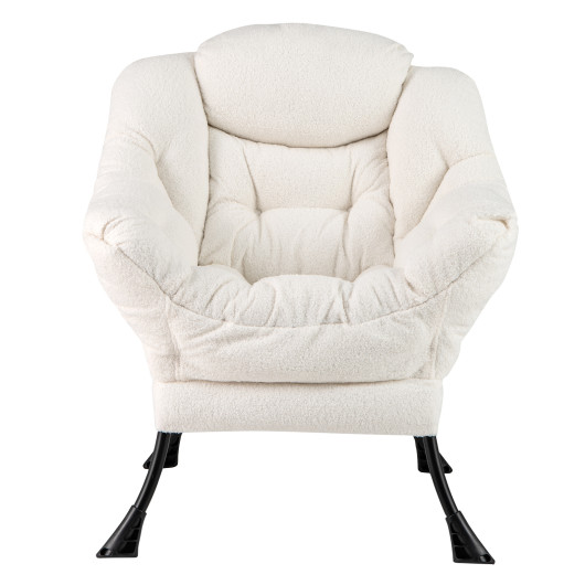 Sherpa Upholstered Accent Chair with Head Pillow and Side Pocket 4 Sherpa Upholstered Accent Chair with Head Pillow and Side Pocket - Image 4