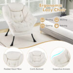 Sherpa Upholstered Accent Chair with Head Pillow and Side Pocket 14 Sherpa Upholstered Accent Chair with Head Pillow and Side Pocket