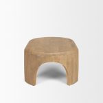 Shima Oval Light Brown Wood w/ Arched Legs Coffee Table