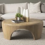 Shima Round Light Brown Wood W/Arched Legs Coffee Table