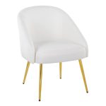 Shiraz Gold Metal White Velvet Contemporary Accent Chair LumiSource 13 Shiraz Gold Metal White Velvet Contemporary Accent Chair LumiSource