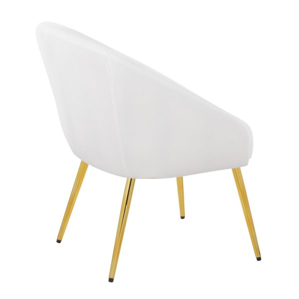 Shiraz Gold Metal White Velvet Contemporary Accent Chair LumiSource 4