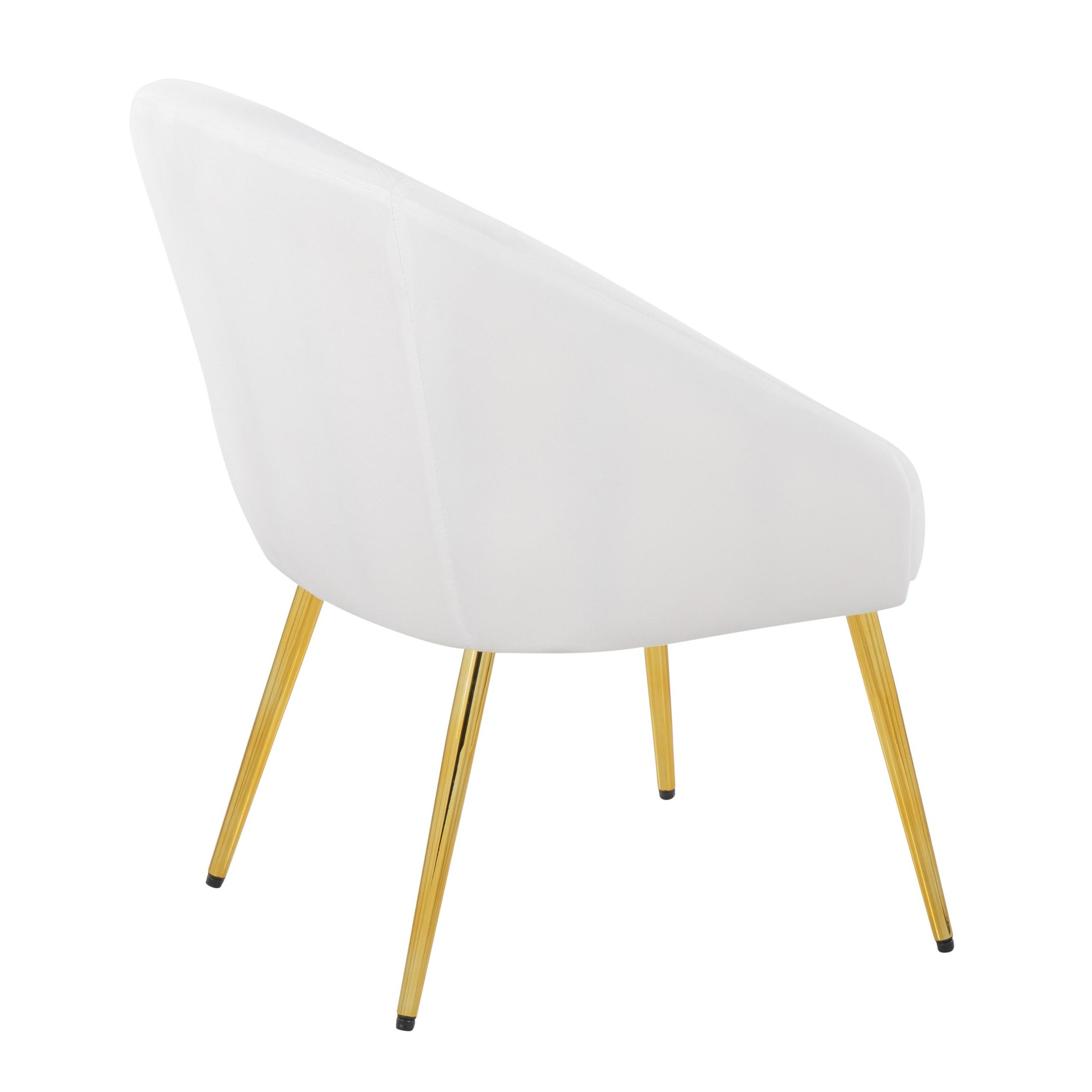 Shiraz Gold Metal White Velvet Contemporary Accent Chair LumiSource 5 Shiraz Gold Metal White Velvet Contemporary Accent Chair LumiSource - Image 5