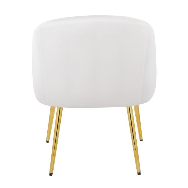 Shiraz Gold Metal White Velvet Contemporary Accent Chair LumiSource 5