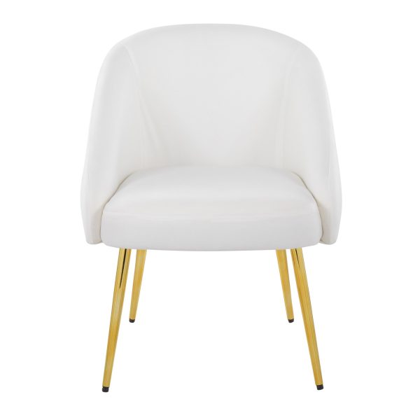Shiraz Gold Metal White Velvet Contemporary Accent Chair LumiSource 6