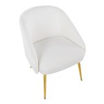 Shiraz Gold Metal White Velvet Contemporary Accent Chair LumiSource 18 Shiraz Gold Metal White Velvet Contemporary Accent Chair LumiSource