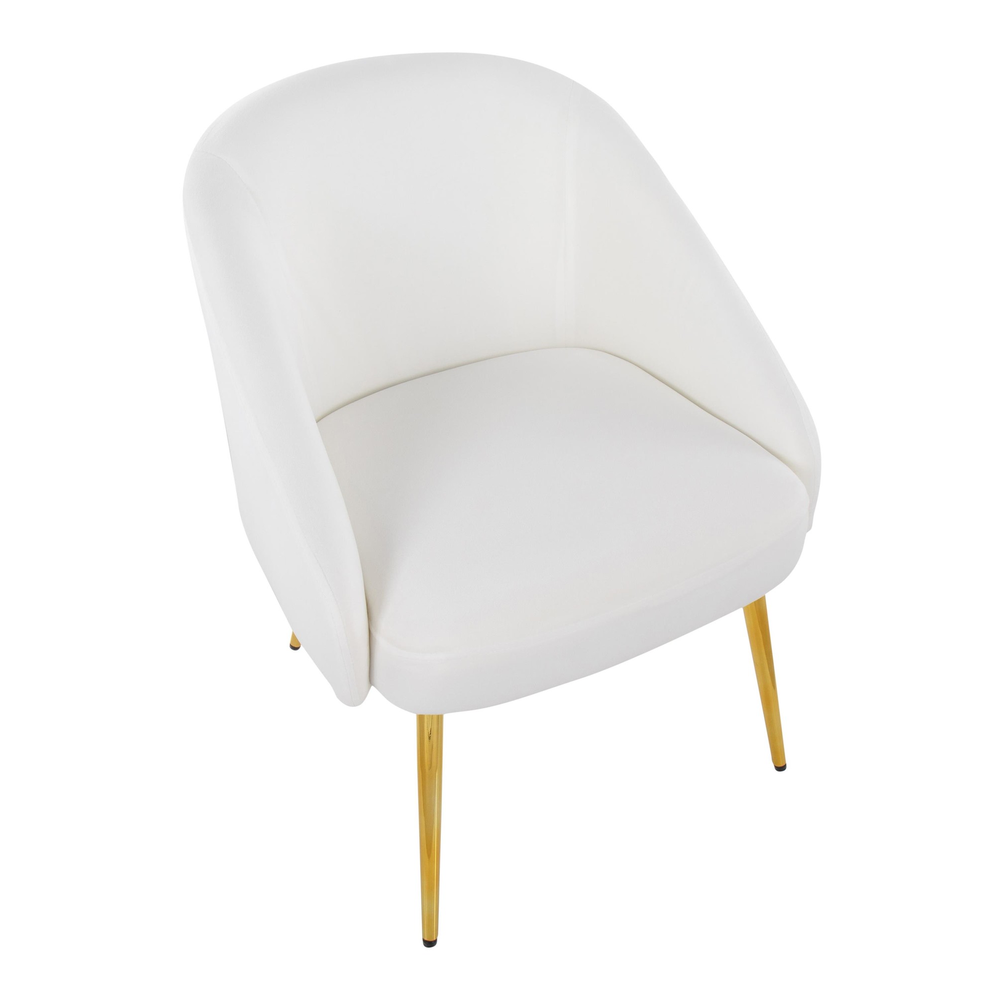 Shiraz Gold Metal White Velvet Contemporary Accent Chair LumiSource 8 Shiraz Gold Metal White Velvet Contemporary Accent Chair LumiSource - Image 8