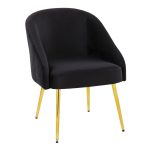 Shiraz Gold and Black Velvet Contemporary Accent Chair 11 Shiraz Gold and Black Velvet Contemporary Accent Chair