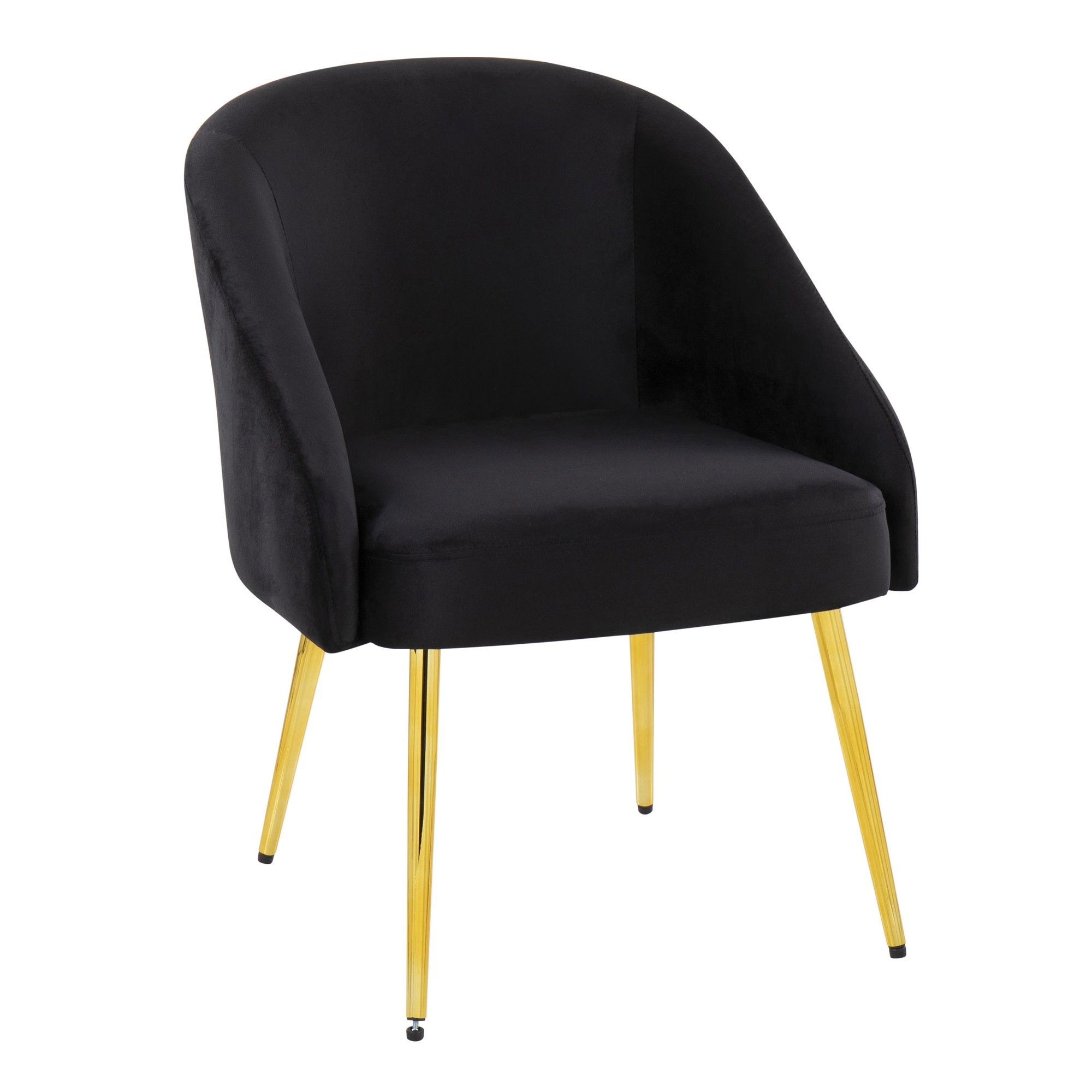 Shiraz Gold and Black Velvet Contemporary Accent Chair 2 Shiraz Gold and Black Velvet Contemporary Accent Chair - Image 2
